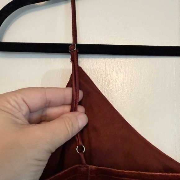Banana Republic Rust Velvet Cami Top Adjustable Straps Fitted XS - Picture 7 of 11